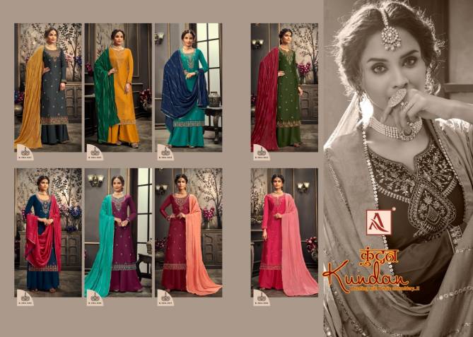 Alok Kundan Fancy Wear Designer Festive Wear Jam Cotton Embroidery with Sleeve Work Dress Material Collection

